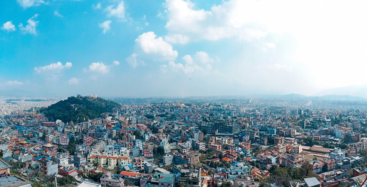 Aerial view of Kathmandu Valley